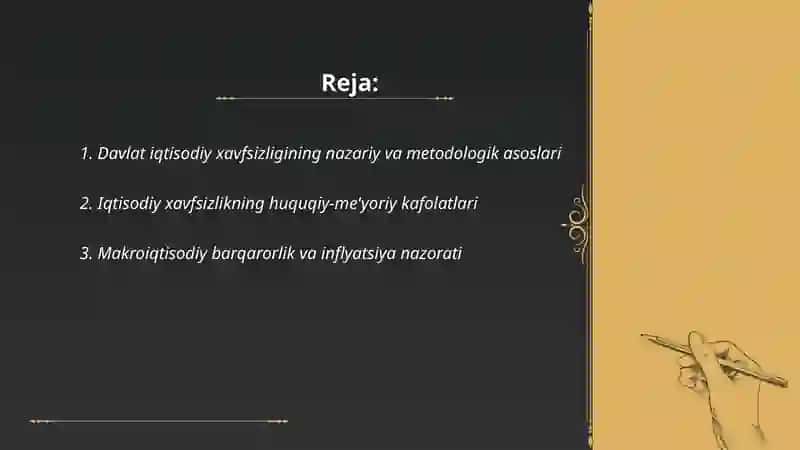 Davlatning iqtisodiy xavfsizligini taminlash 2