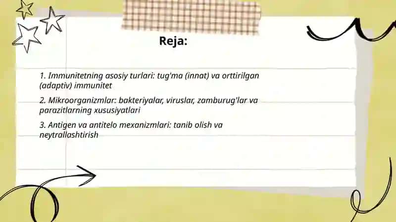Immunitet va mikroorganizmlar va ular keltirib chiqaradigan kasalliklar 2