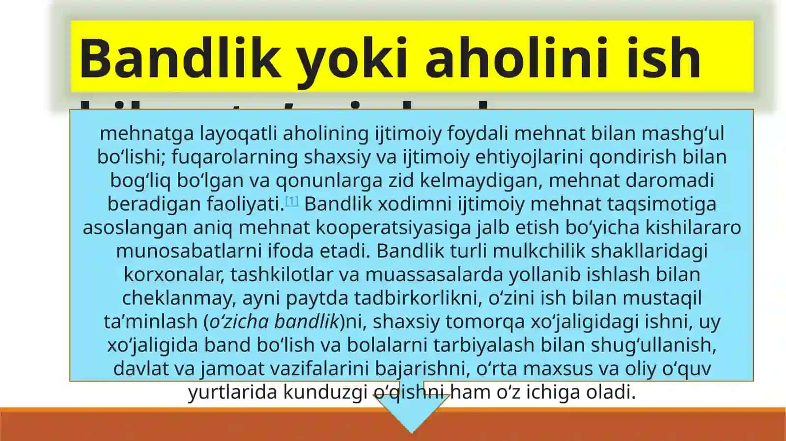 BANDLIK, ISHSIZLIK VA TO’LIQ BANDLIK TUSHUNCHASI 2