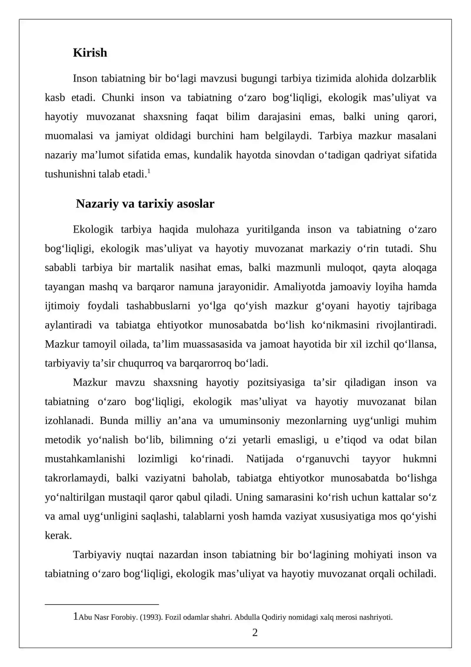 Inson tabiatning bir bo‘lagi 2