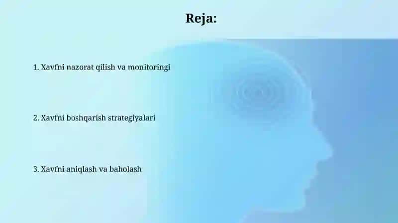 Xavfni boshqarish rejasi 2