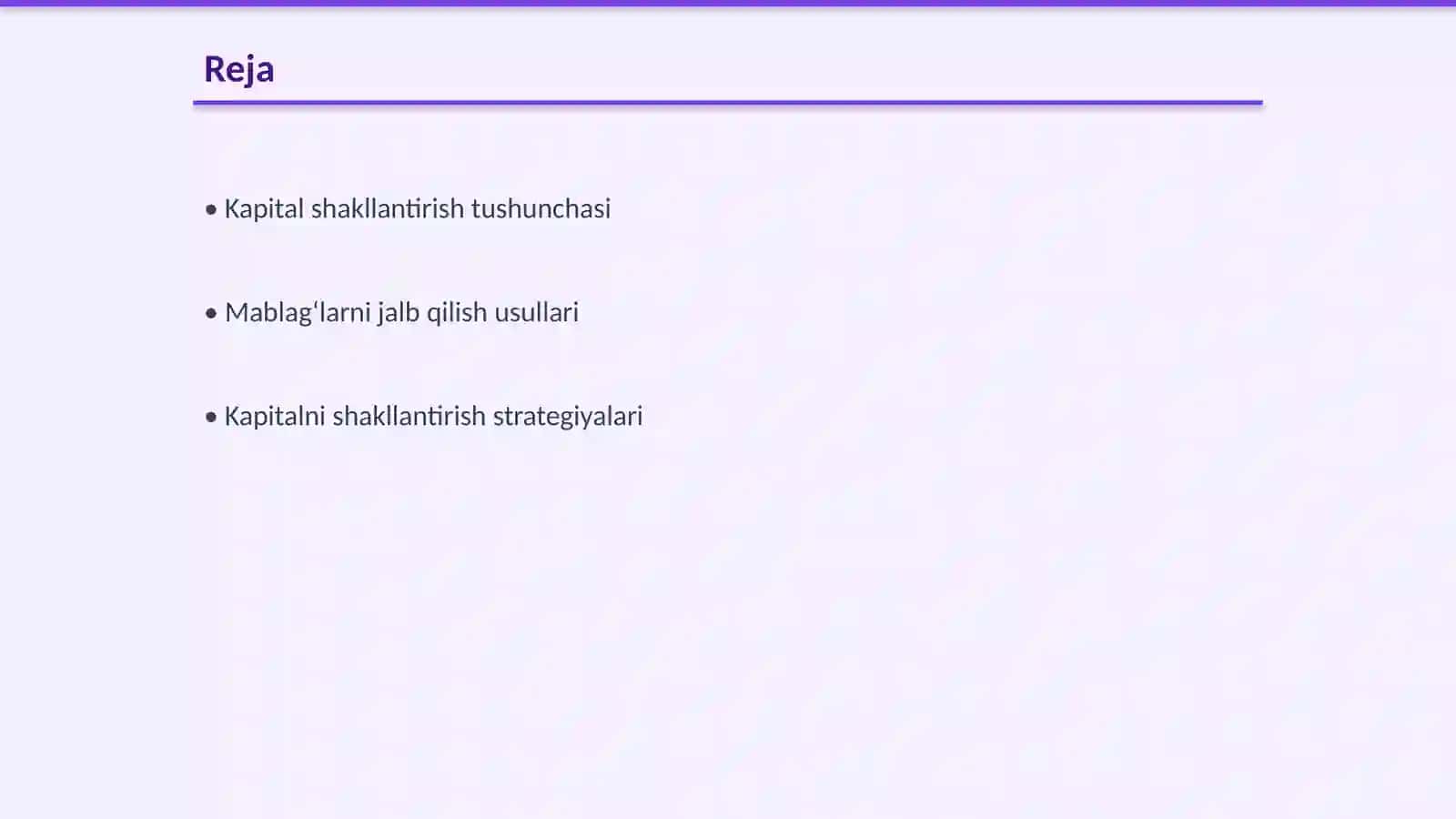 Kapitalni shakllantirish va mablagʻlarni jalb qilish siyosati 2