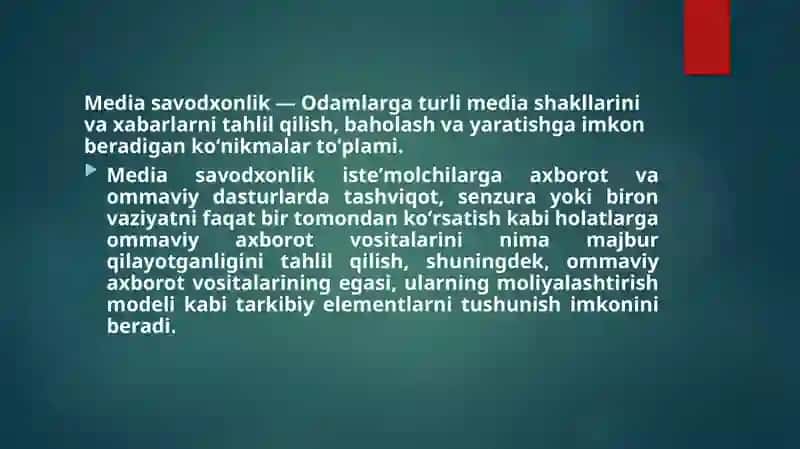 Media savodxonlik 2