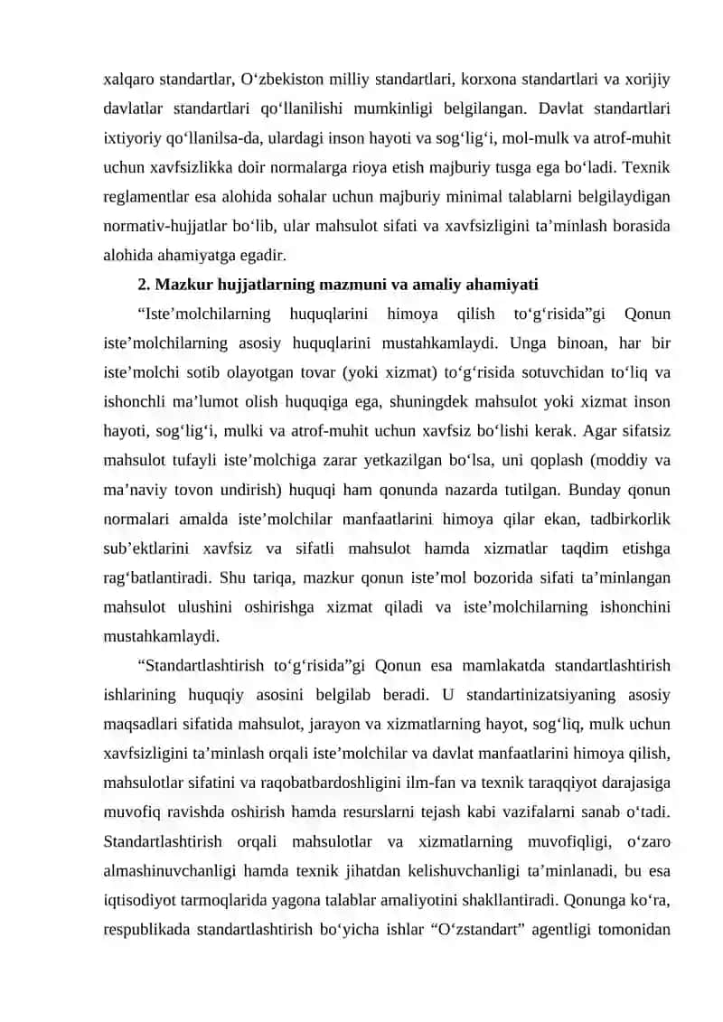 O‘zbekistonda sifatni boshqarish: qonunchilik bazasi, davlat siyosati va xalqaro tajriba 2