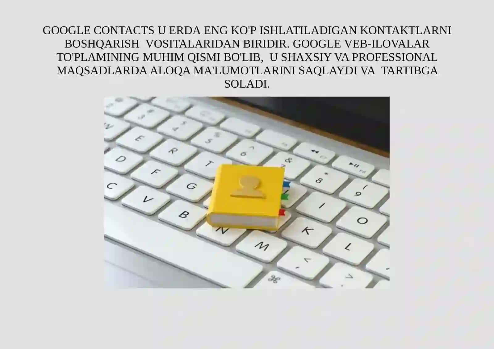 Google Contacts va uning imkoniyatlari 2