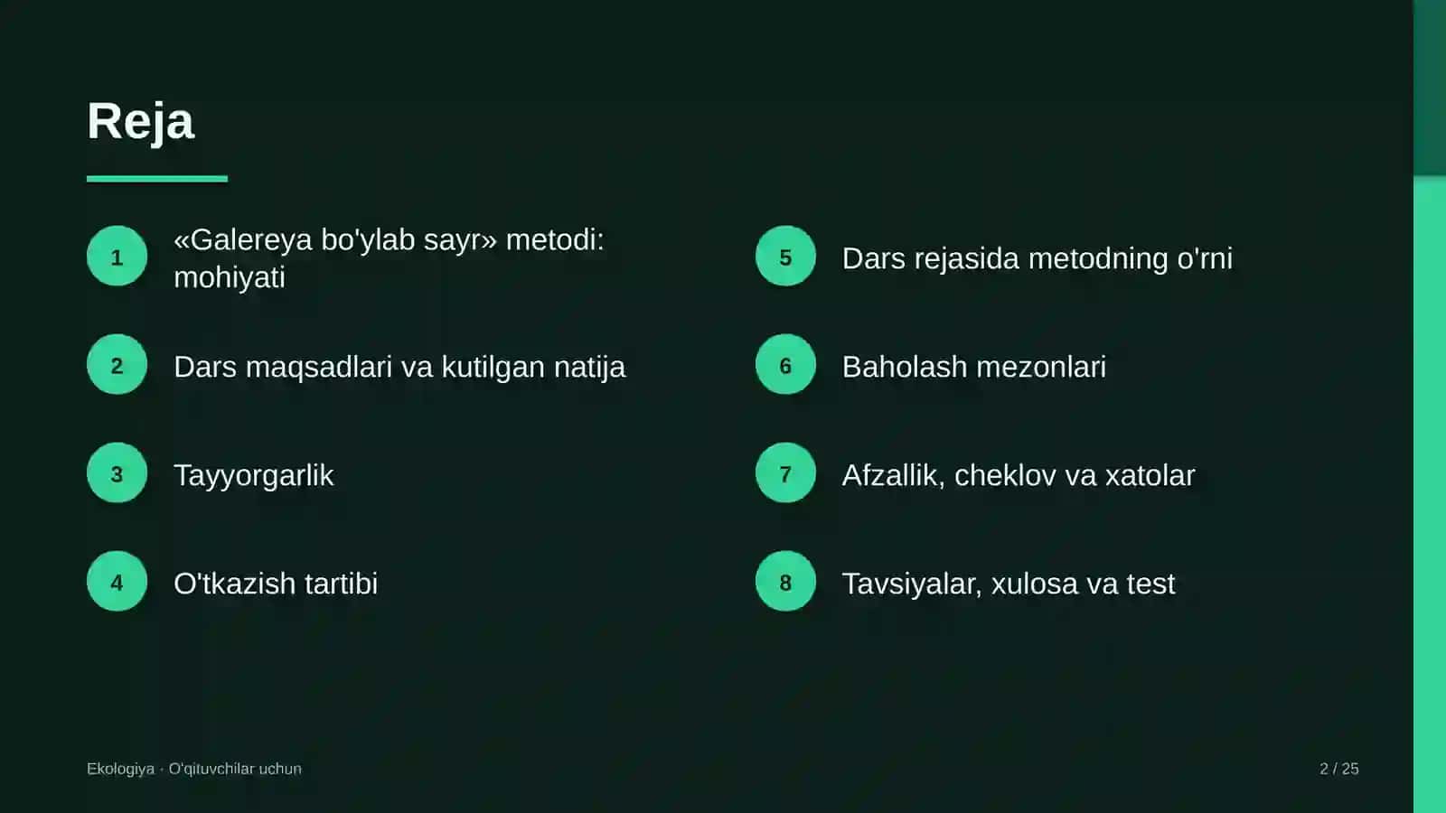 ekologiya darslarida galereya bo'ylab sayr metodidan foydalanish 7171 2