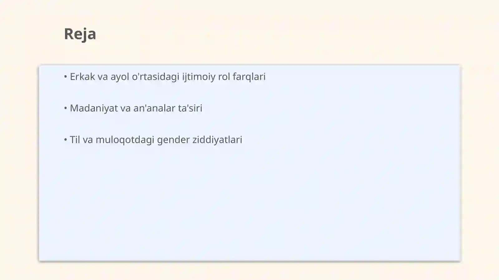 JAMIYAT, MADANIYAT VA TILDA ERKAK-AYOL ZIDDIYATI 2