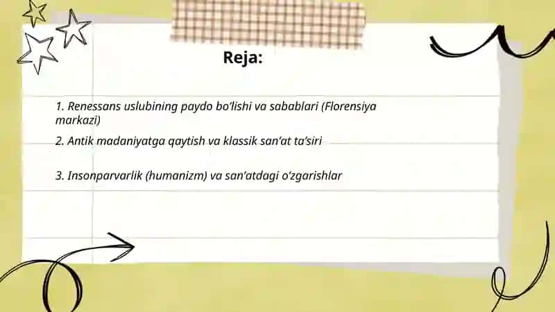 Renessans stili tarixi rivojlanishi va taxlili 2