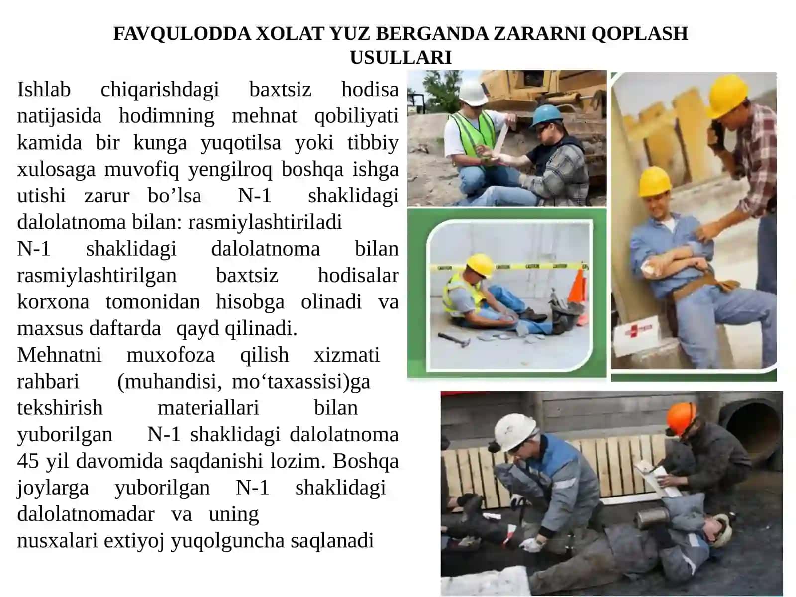 Favqulodda holatlarda aholi havfsizligining ta’minlashining asosiy usul va prinsiplari hamda keltirilgan zarar oqibatlarini tugatish 2