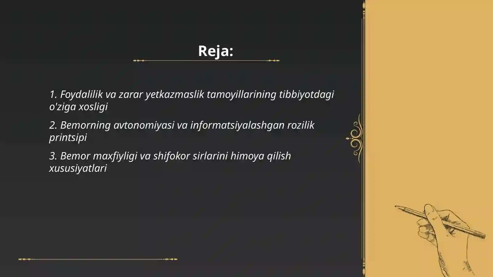 Tibbiyotda etika va diontologiya tamoyillarining õziga xos xususiyatlari 2