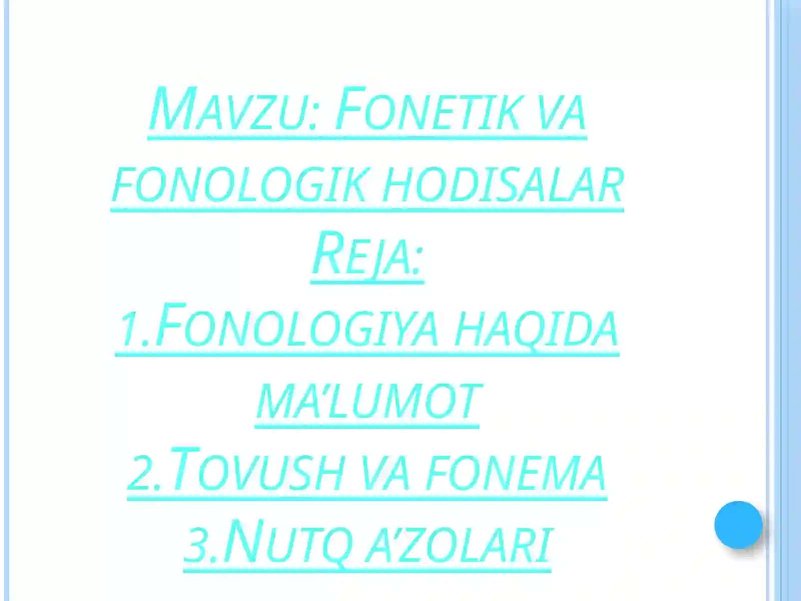 Fonetik va fonologika hodisalar 2