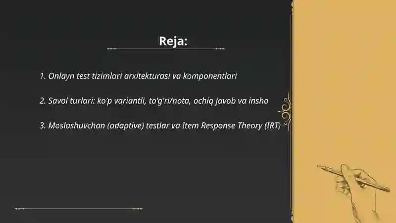 Onlayn test tizimlari va bilimlarni nazorat qilishning elektron shakllari 2