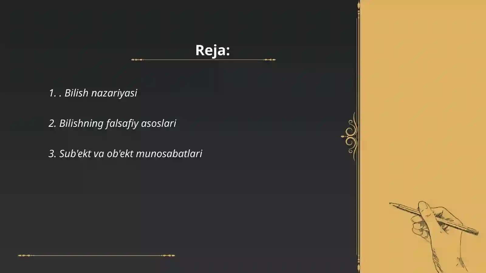 Bilish ( Gnesologiya) 2