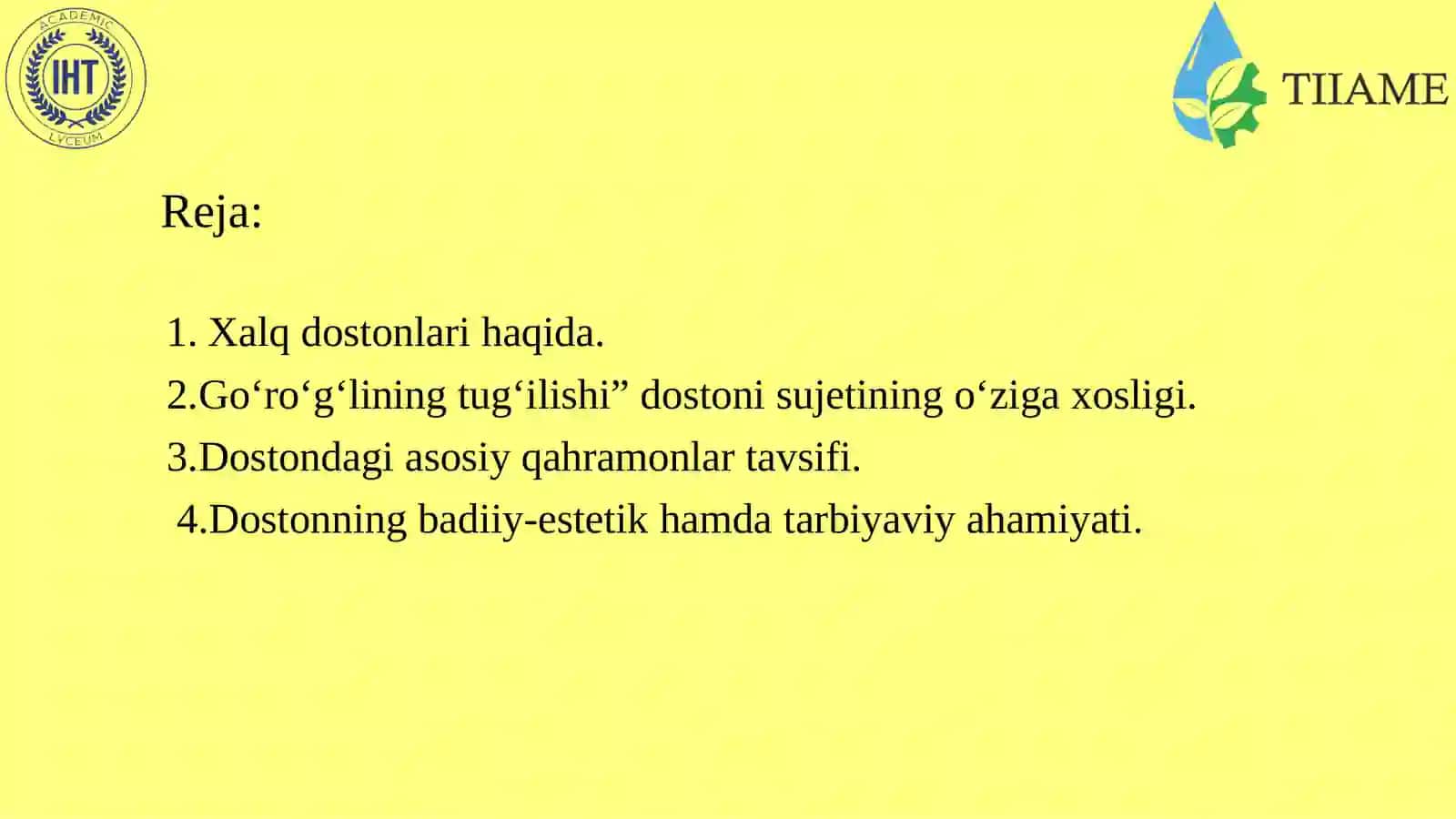 ”Go‘ro‘g’lining tug‘ilishi” dostoni 2