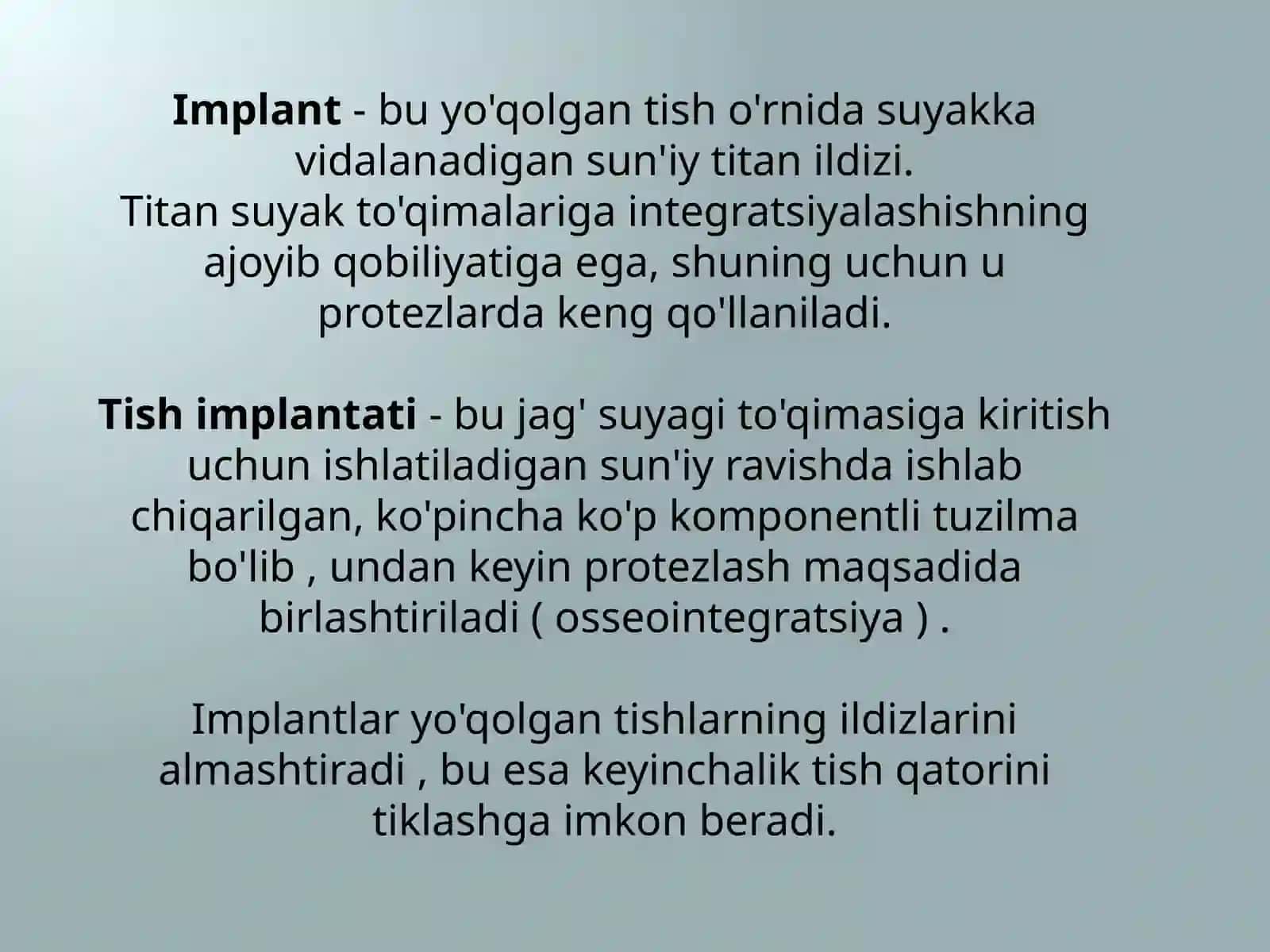 Implant asosidagi protezlar 2
