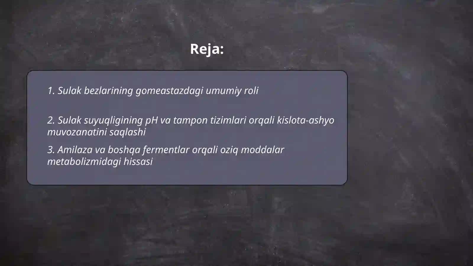 Organizmda gomeastazni saqlab turishda sulak bezlarining ishtiroki 2