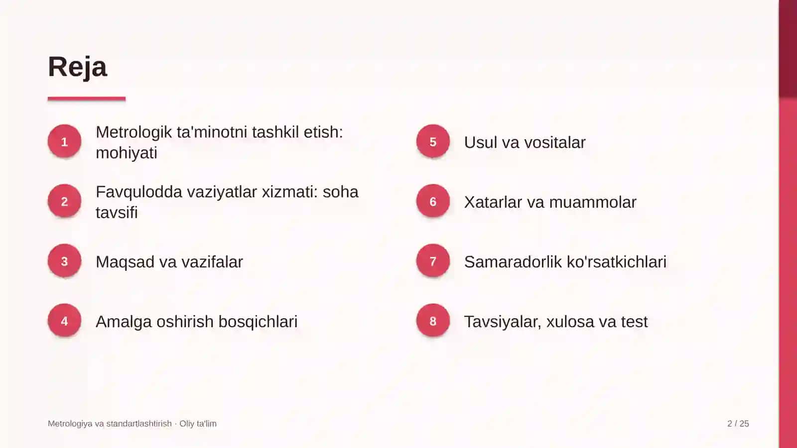 Favqulodda vaziyatlar xizmatida metrologik ta'minotni tashkil etish 2