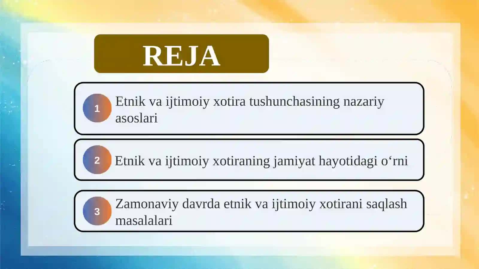 Etnik va ijtimoiy xotira slayd 2