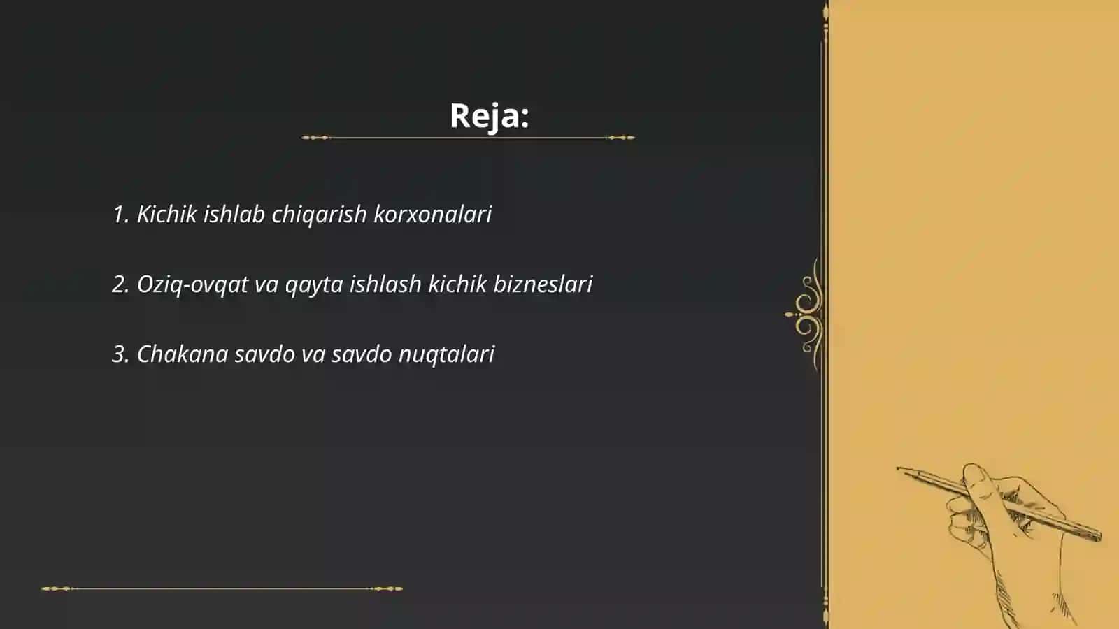 Kichik ishlab chiqarish korxonalari 2