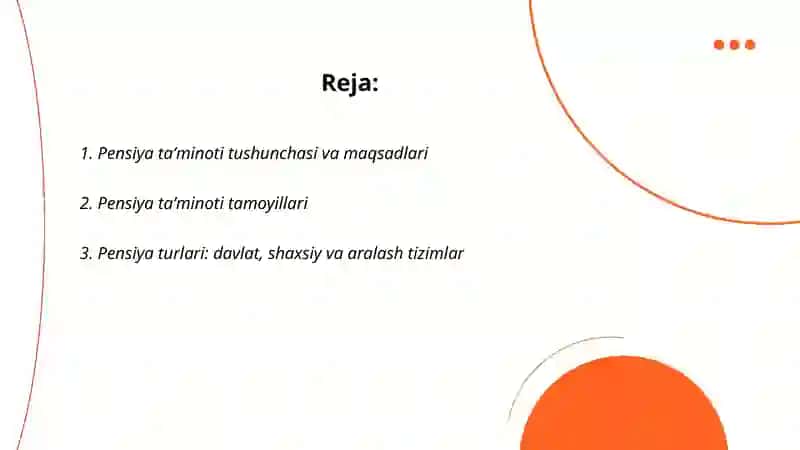 Pensiya ta'minot tushunchasi tamoyillari va turlari 2