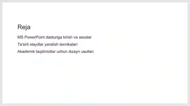 MS PowerPoint dasturi bilan ishlash 2