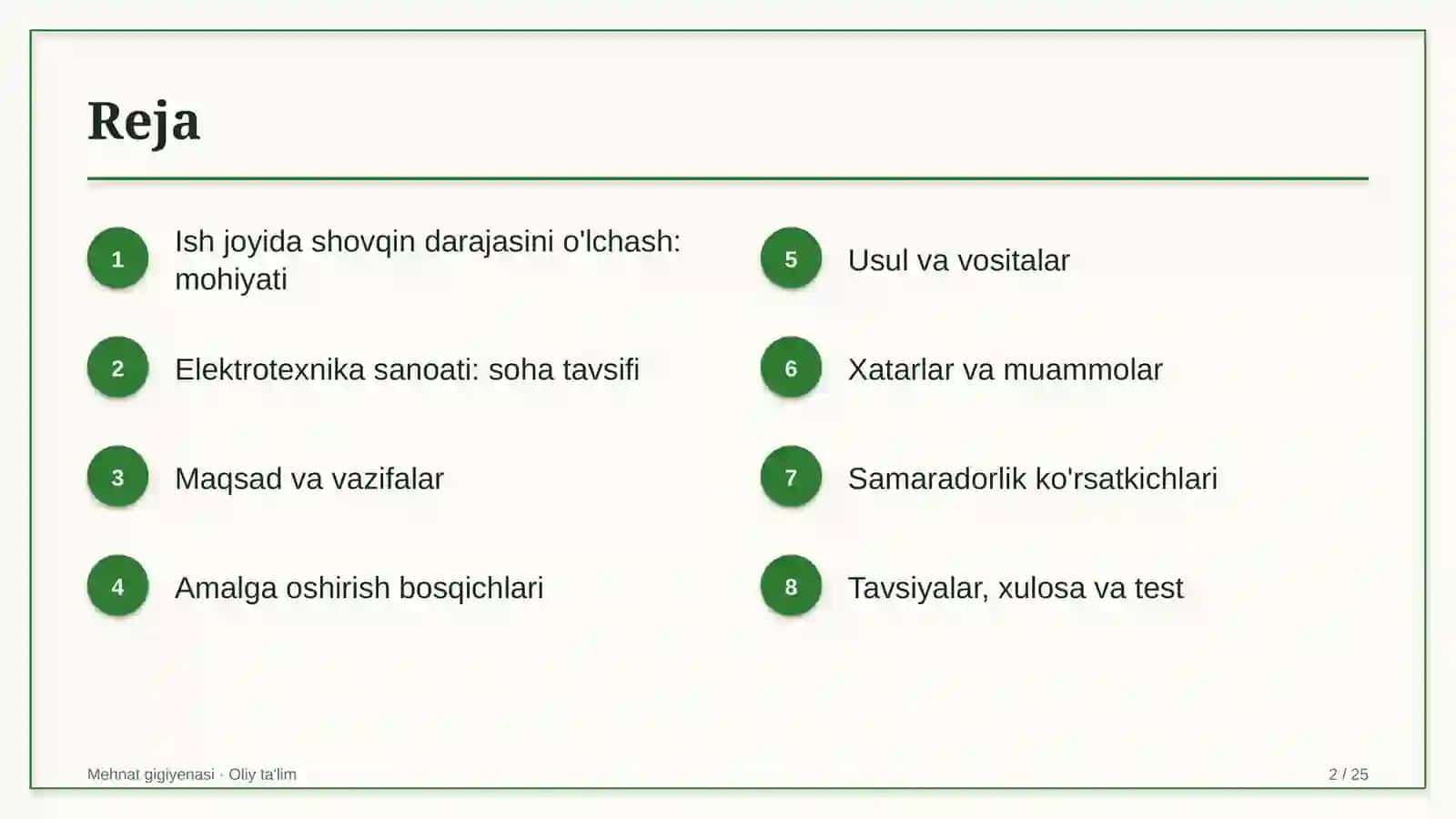 Elektrotexnika sanoatida ish joyida shovqin darajasini o'lchash 2