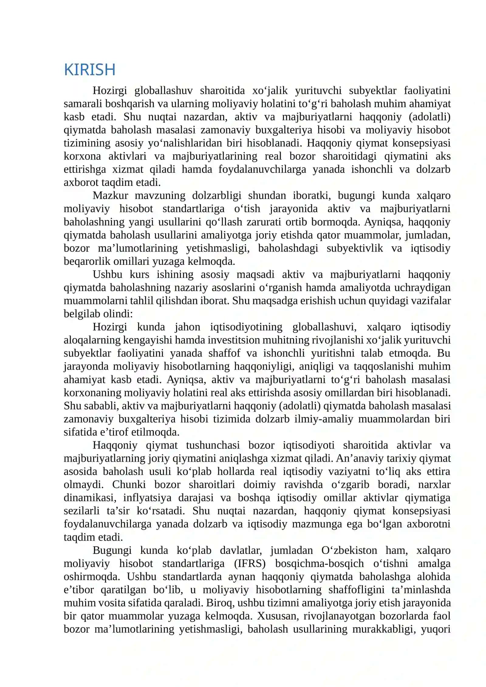 Aktiv va majburiyatlarni haqqoniy qiymatda baholashning nazariy va amaliy muammolari 2