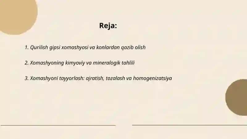 Qurilish gipsi ishlab chiqarish texnologiyasi 2