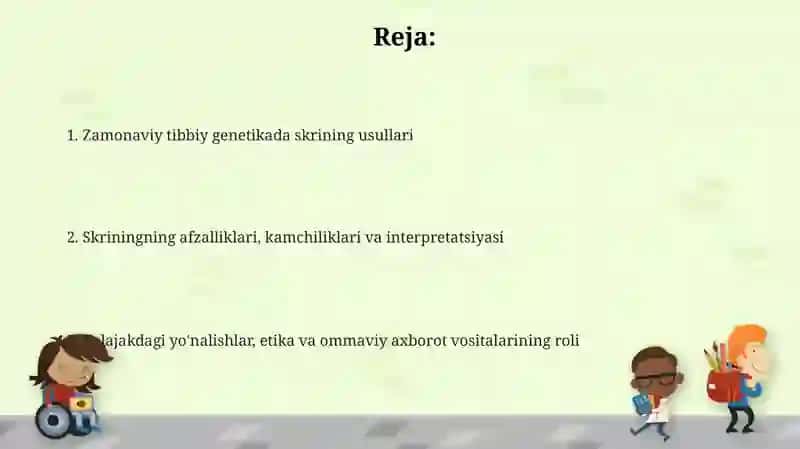 Tibbiy genetikada qo'llaniladigan zamonaviy tekshirish usullari 2