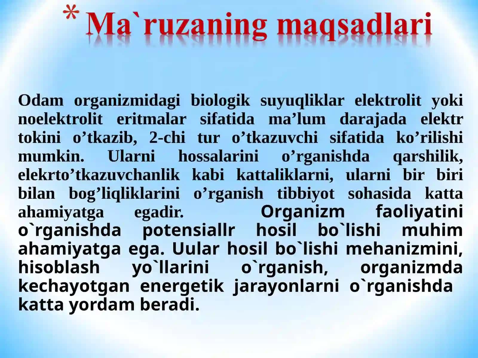 Odam organizmidagi biologik suyuqliklar 2
