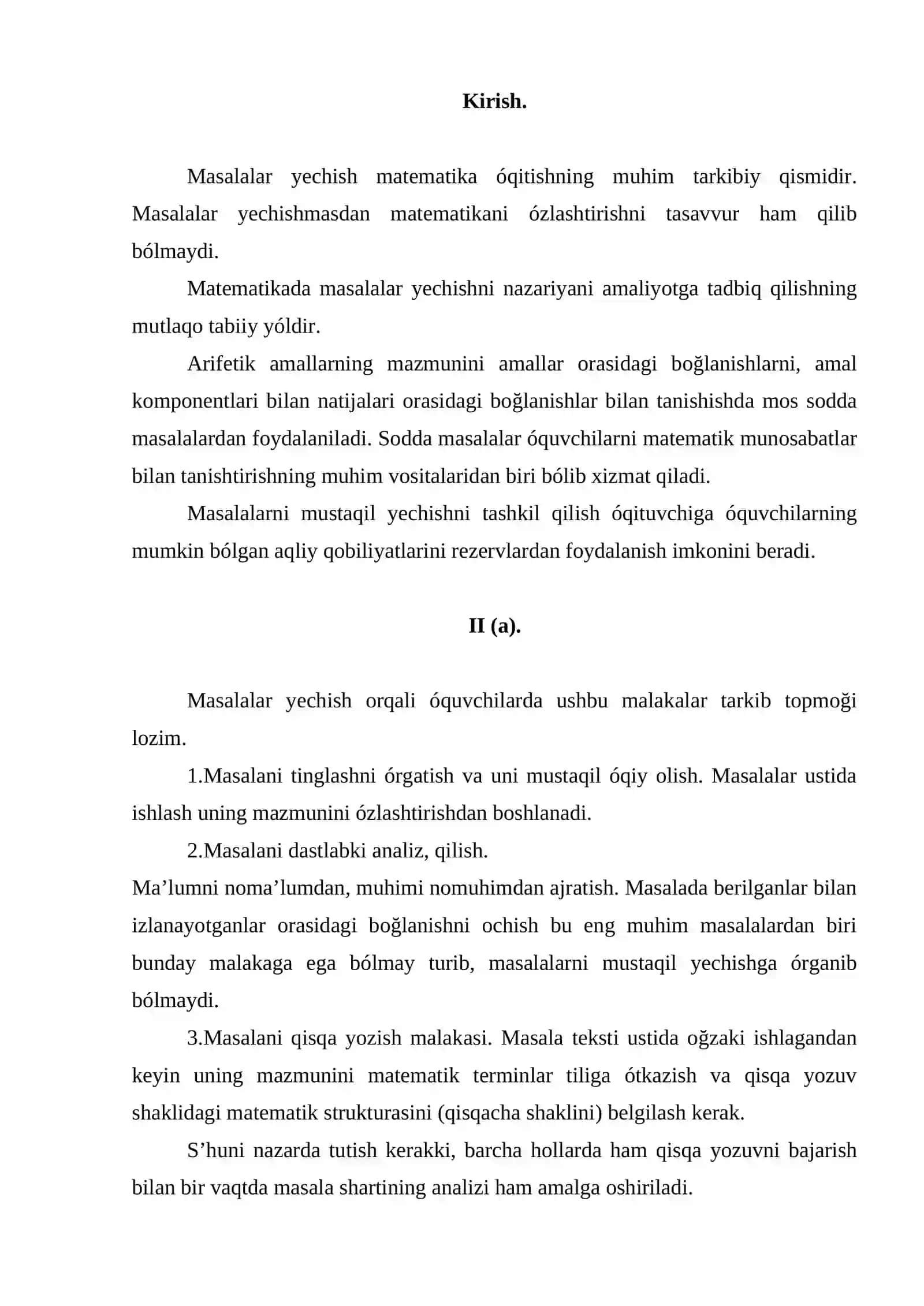 O`quvchilarga sodda masalalar yechishni o`rganish usullari 2