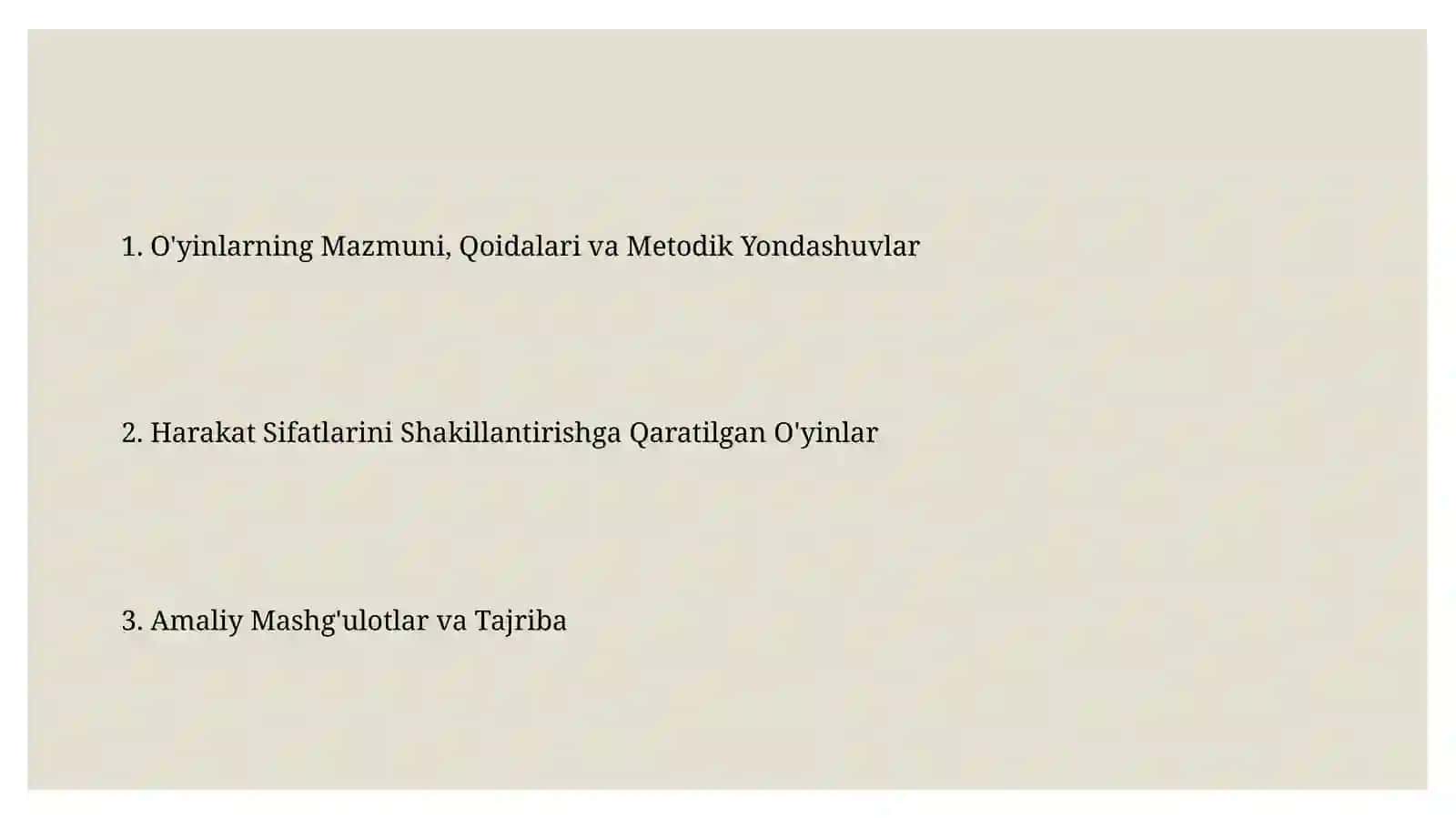 "Muvozanat" Sifatini Rivojlantiruvchi O'yinlar 2