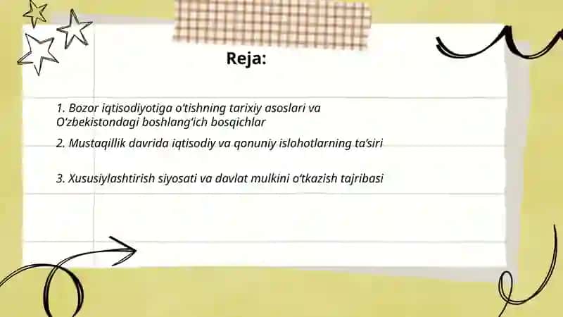 Bozor iqtisodiyotiga o‘tish davri va uningO‘zbekistondagi xususiyatlari 2
