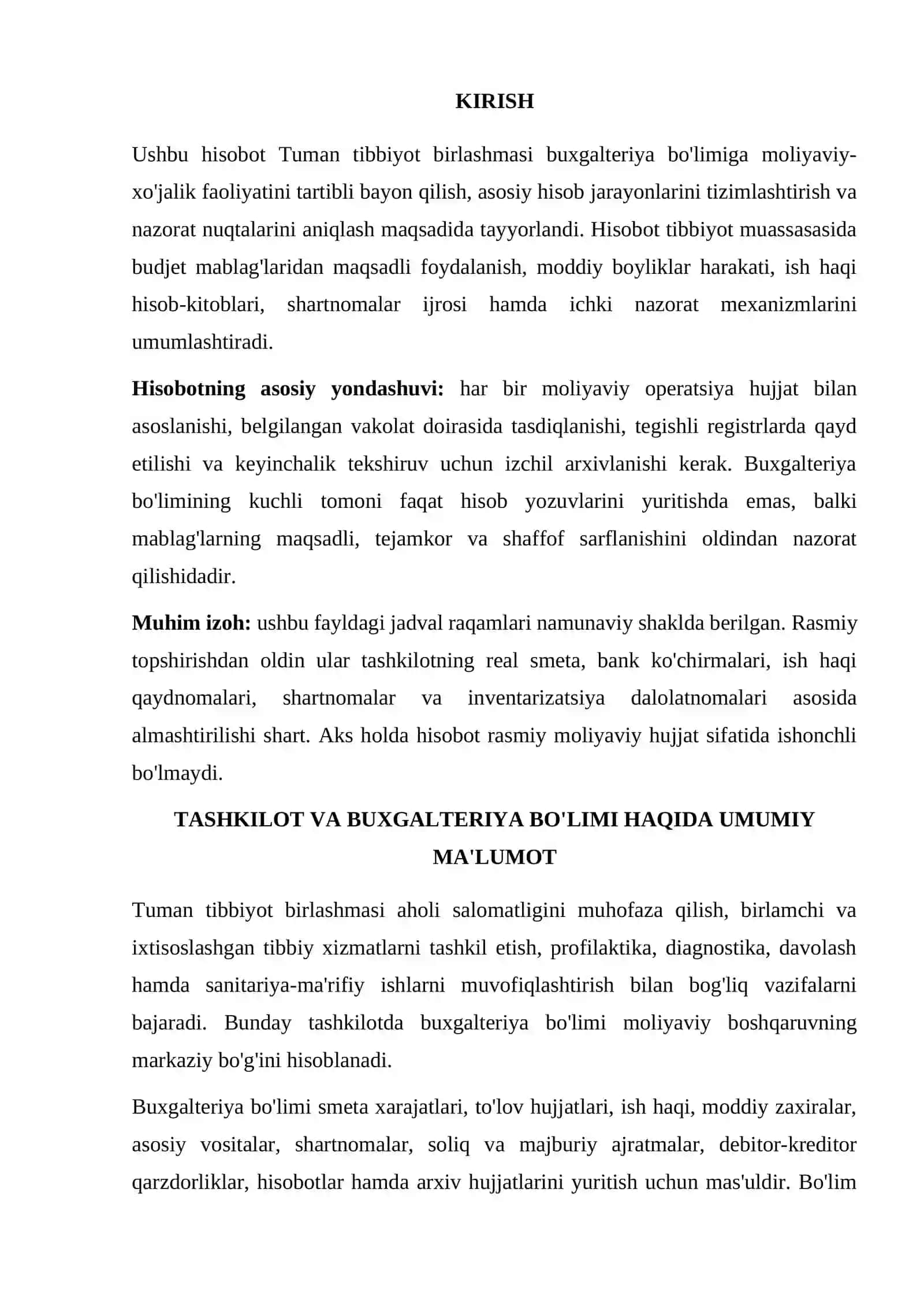 tibbiyot birlashmasi buxgalteriya hisoboti 2