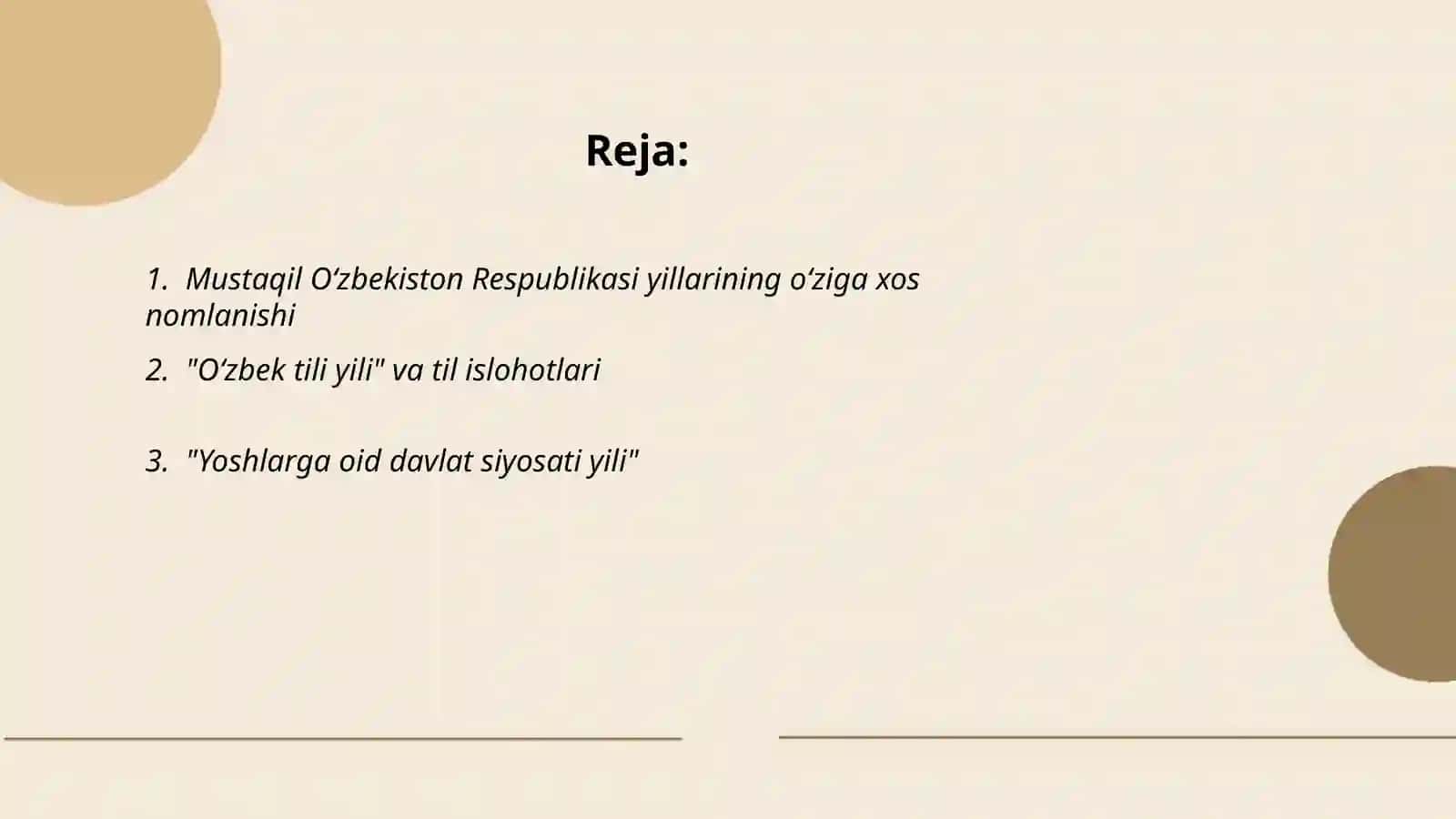 Mustaqil O‘zbekiston Respublikasida yillarning nomlanishi va amalga oshirilgan islohotlar 2