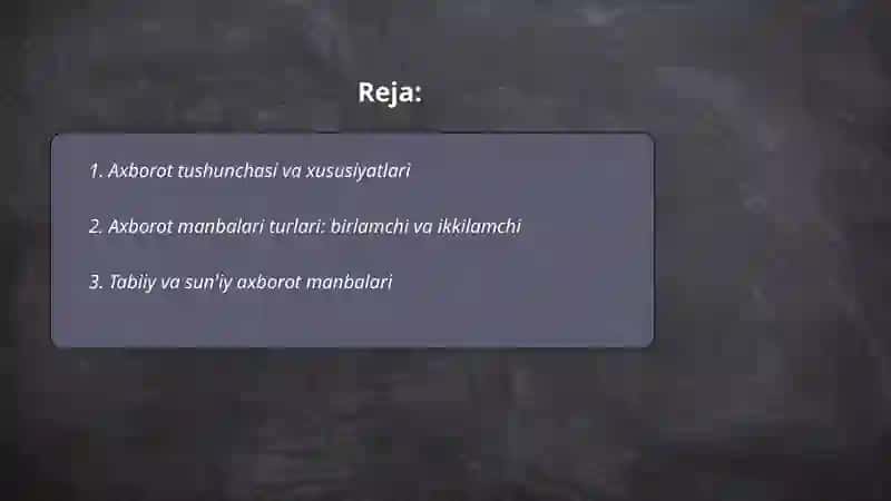 Axborot va uning manbalari 2