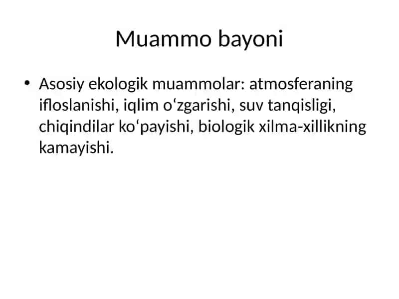 Ekologik muammo 2