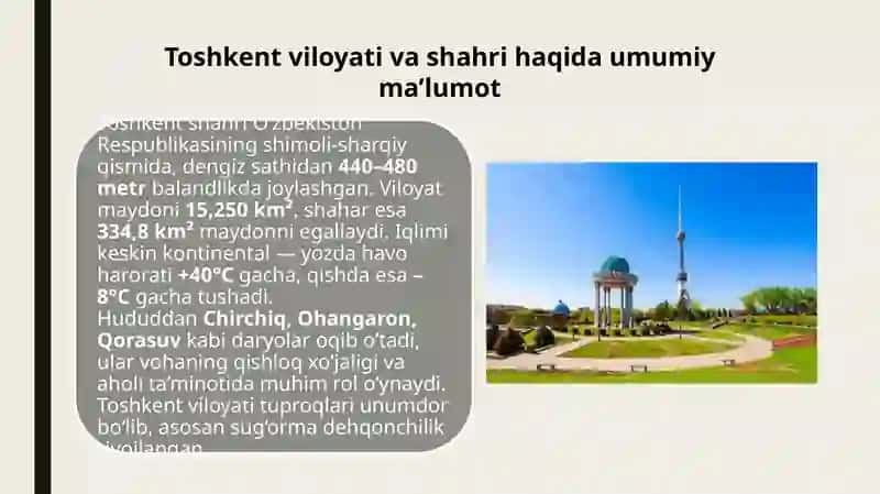 Toshkent viloyati va shahri boʻyicha madaniyobidalar 2