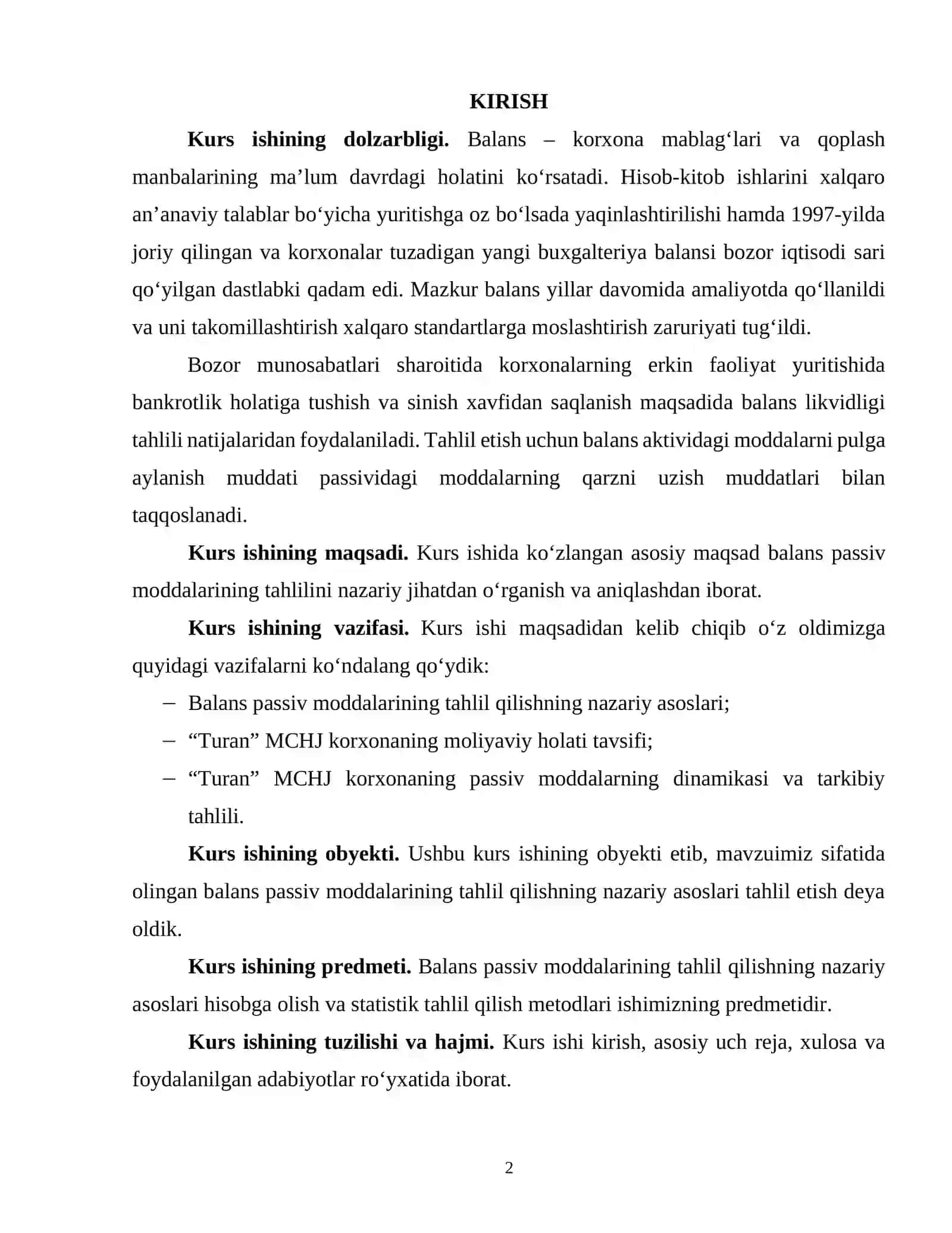 BALANS PASSIV MODDALARINING TAHLILI 2