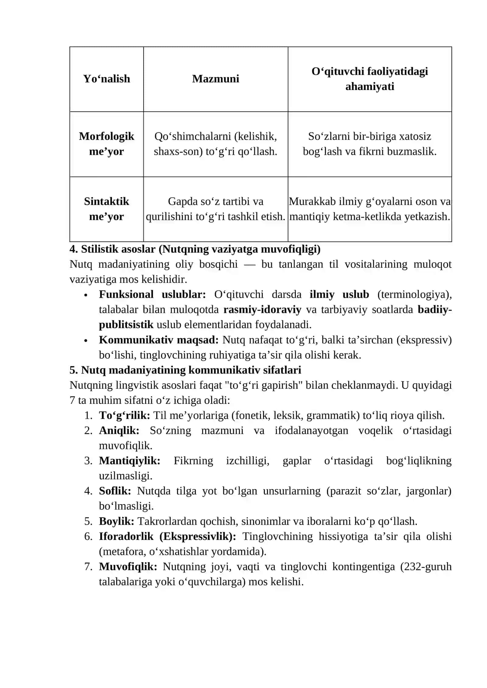 Nutq madaniyatining lingvistik asoslari va til sathlari bilan aloqadorligi 2