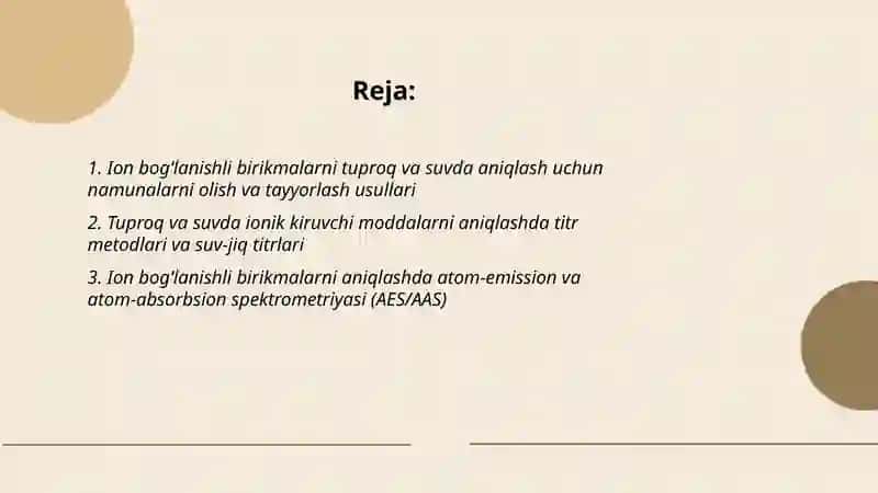 Tuproq va Suvning Ion Bog'lanishli Birikmalarni Tozalash Usullari 2