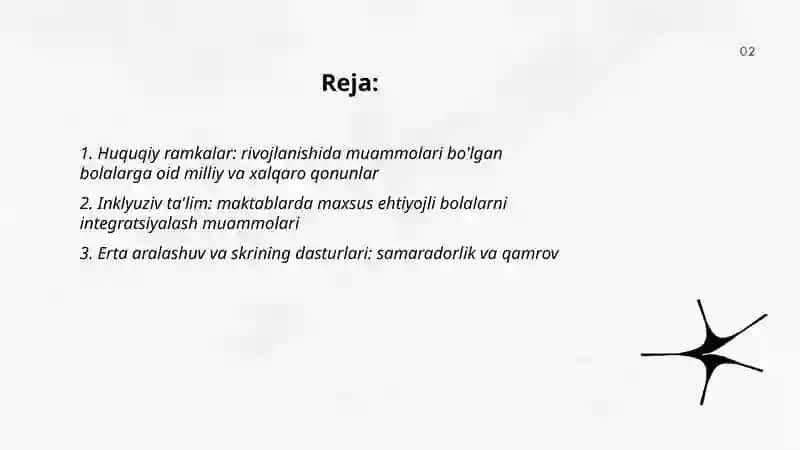Turli mamlakatlarda rivojlanishida muammolari bo'lgan bolalar ijtimoiy himoyasi va integratsiyasi masalalari 2