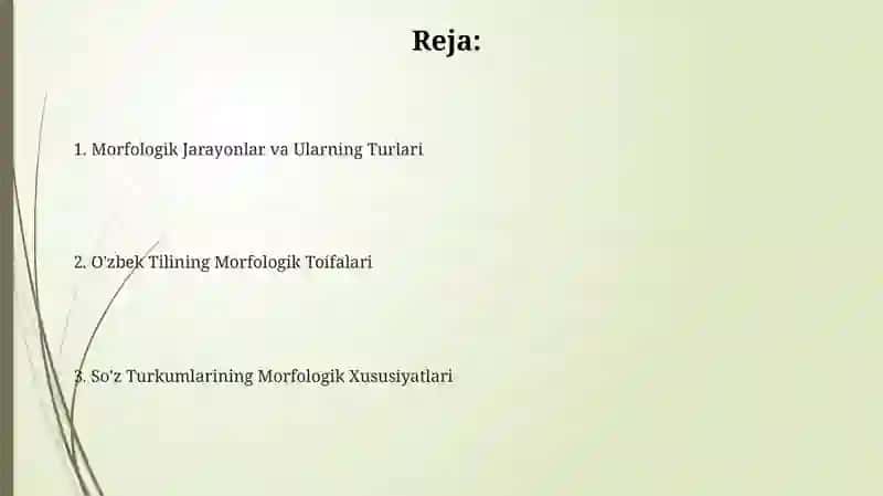 Oʻzbek tili grammatik (morfologik)kategoriyalari va ularning turlari mavzusi 2
