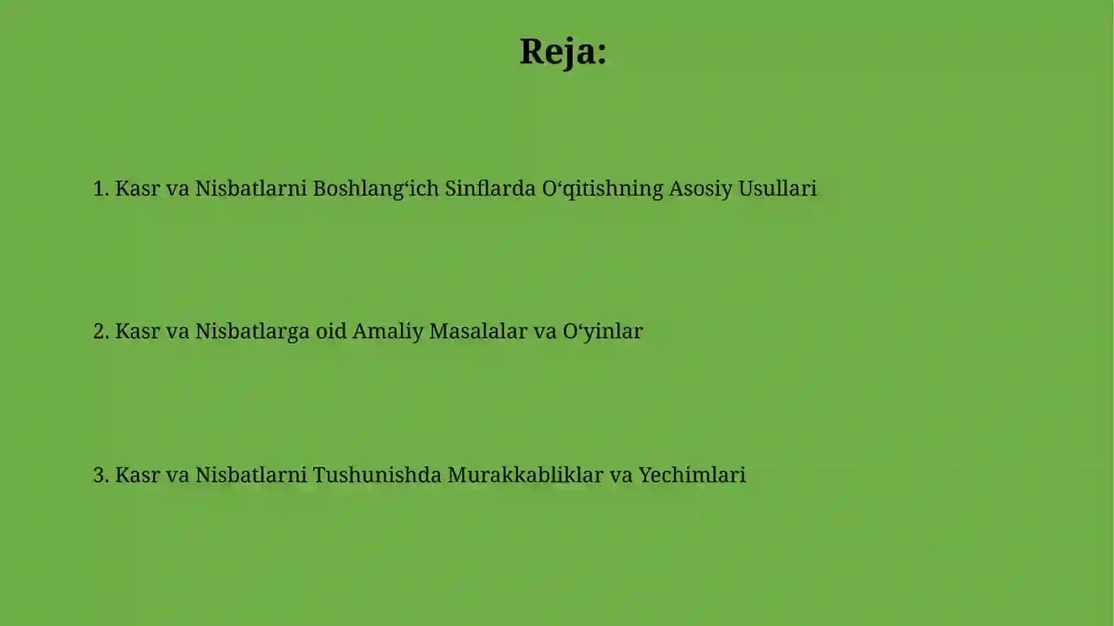 Kasr va Nisbatlarni Boshlangʻich Sinflarda Oʻqitishning Asosiy Usullari 2
