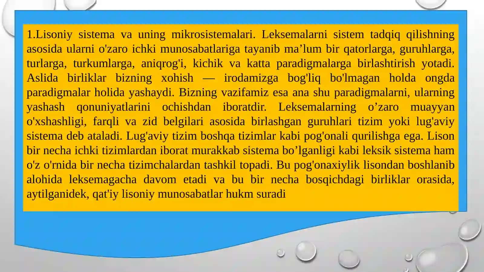Leksikaning sistem tabiati. Leksik ziddiyatlar 2