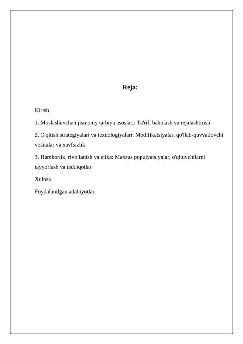 Adaptiv jismoniy tarbiya bo'yiicha o'rgatish usullari 2
