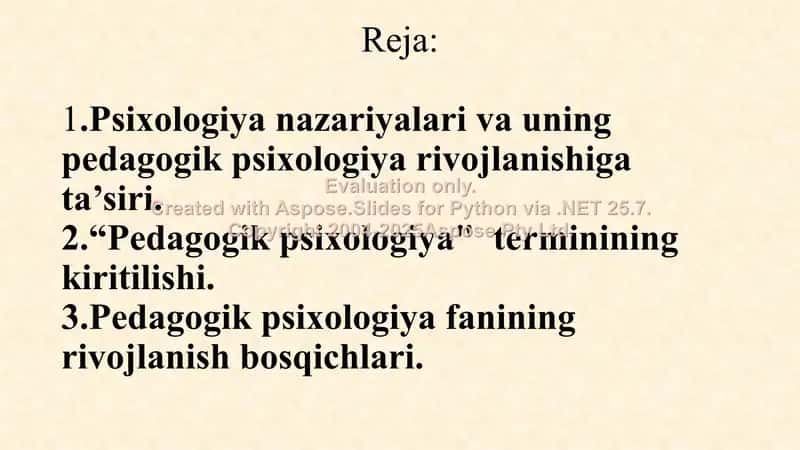 PEDAGOGIK PSIXOLOGIYANING YUZAGA KELISH TARIXI 2