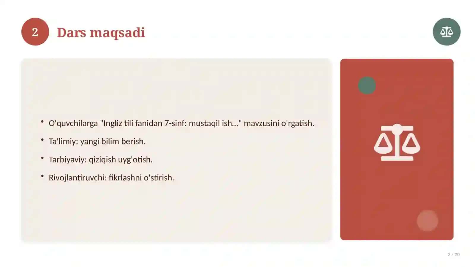 Ingliz tili fanidan 7-sinf: mustaqil ish topshiriqlari 2