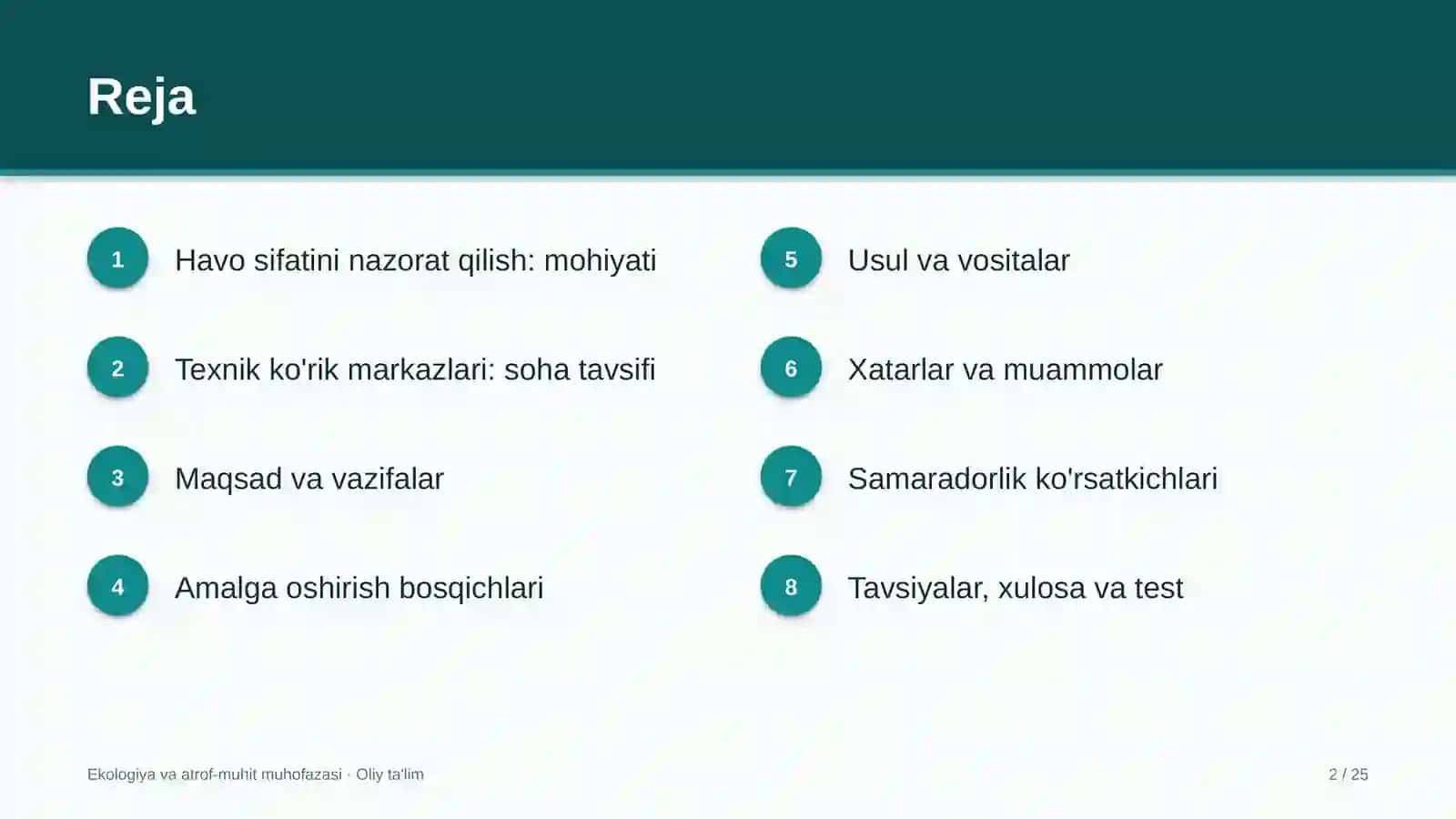 Texnik ko'rik markazlarida havo sifatini nazorat qilish 2
