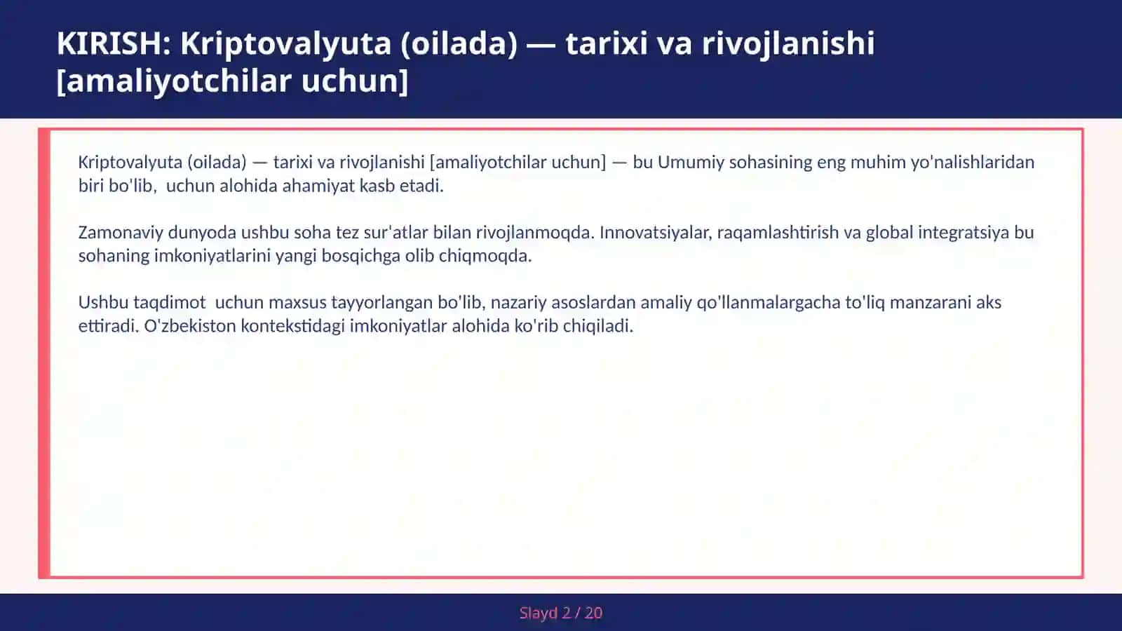 KRIPTOVALYUTA (OILADA) — TARIXI VA RIVOJLANISHI [AMALIYOTCHILAR UCHUN] 2
